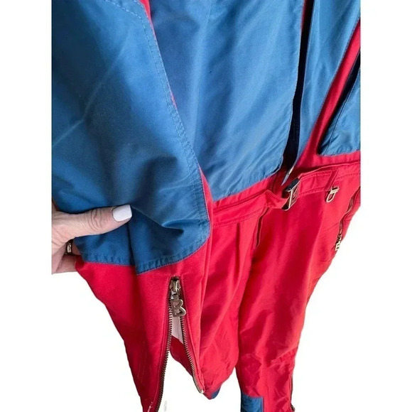 Bogner Red Navy Long Sleeve Front Zipper USA Made Snow Bunting Ski Suit Size 38 - Picture 10 of 12